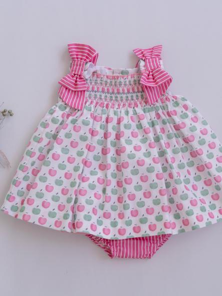 Miranda Vestido Bebe Estampado Manzanas Braguita Rayas 0032/VB [0]