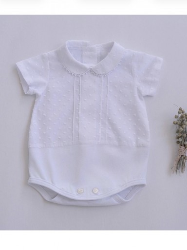 Miranda Body Bebe Niño Camisa m/c Plumeti Lorzas Cuello Bebe 0042/2 [0]