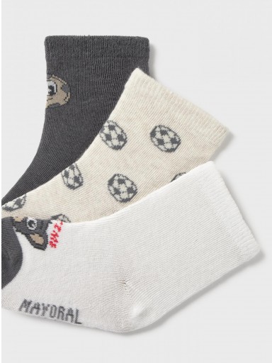 Mayoral Set 3 Calcetines Motivos 26-10137-088 Carbón [1]