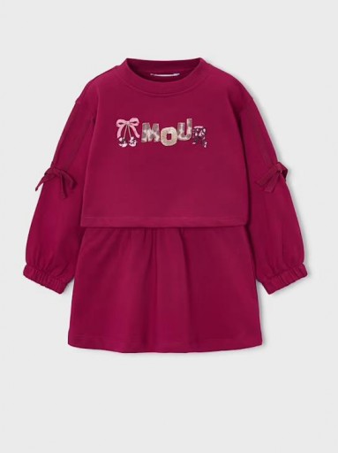 Mayoral Vestido Felpa Bordado 16-04917-015 Cherry [2]