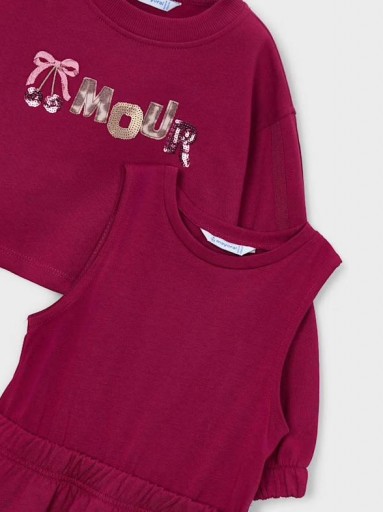 Mayoral Vestido Felpa Bordado 16-04917-015 Cherry [3]