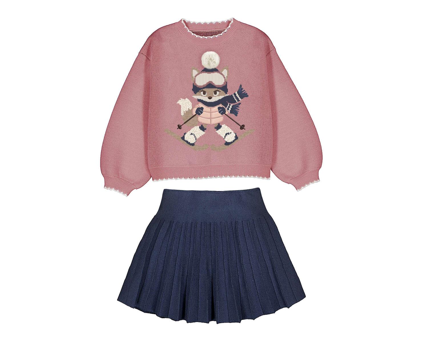 Mayoral Conjunto Falda Tricot Jacquard 16-04933-057 Rosaceo