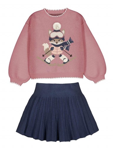 Mayoral Conjunto Falda Tricot Jacquard 16-04933-057 Rosaceo