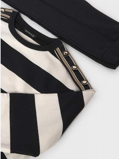 Mayoral Conjunto Pantalón Largo Rayas 16-07533-020 Negro  [2]