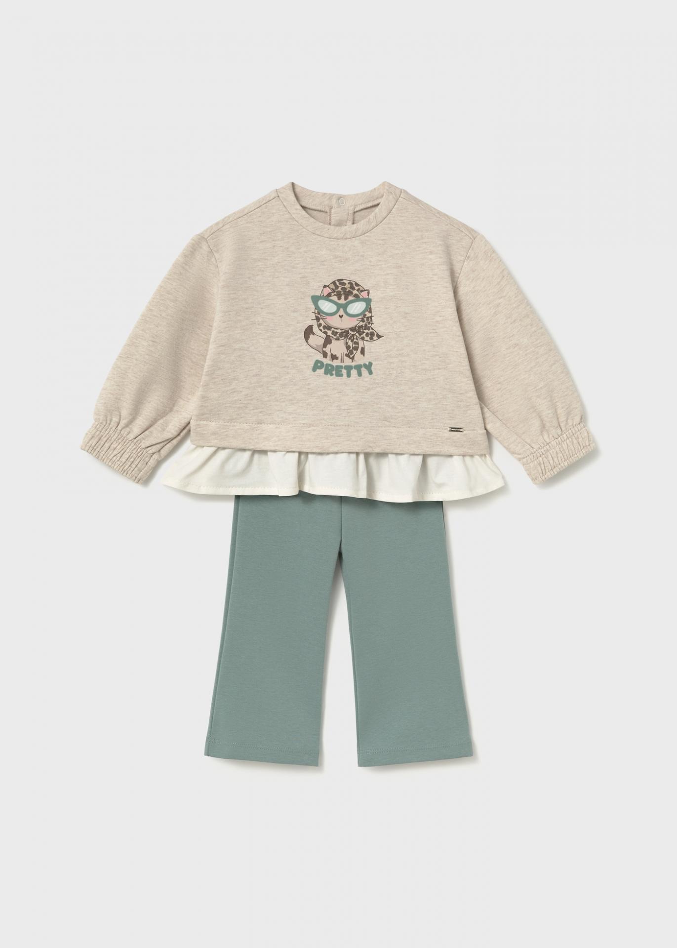 Mayoral Conjunto Leggin Flare y Sudadera Bebé 16-02705-046 Lagoon