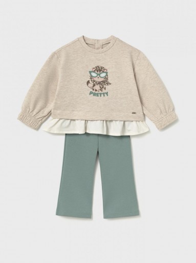 Mayoral Conjunto Leggin Flare y Sudadera Bebé 16-02705-046 Lagoon