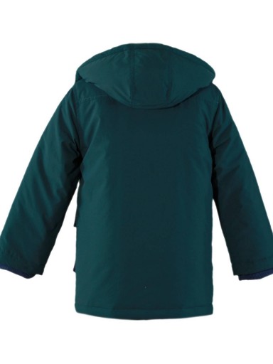 Miranda Parka Niño Verde Esmeralda Combinado Azul Bolsillos Capucha 1302 [2]