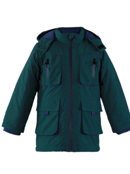 Miranda Parka Niño Verde Esmeralda Combinado Azul Bolsillos Capucha 1302 [1]