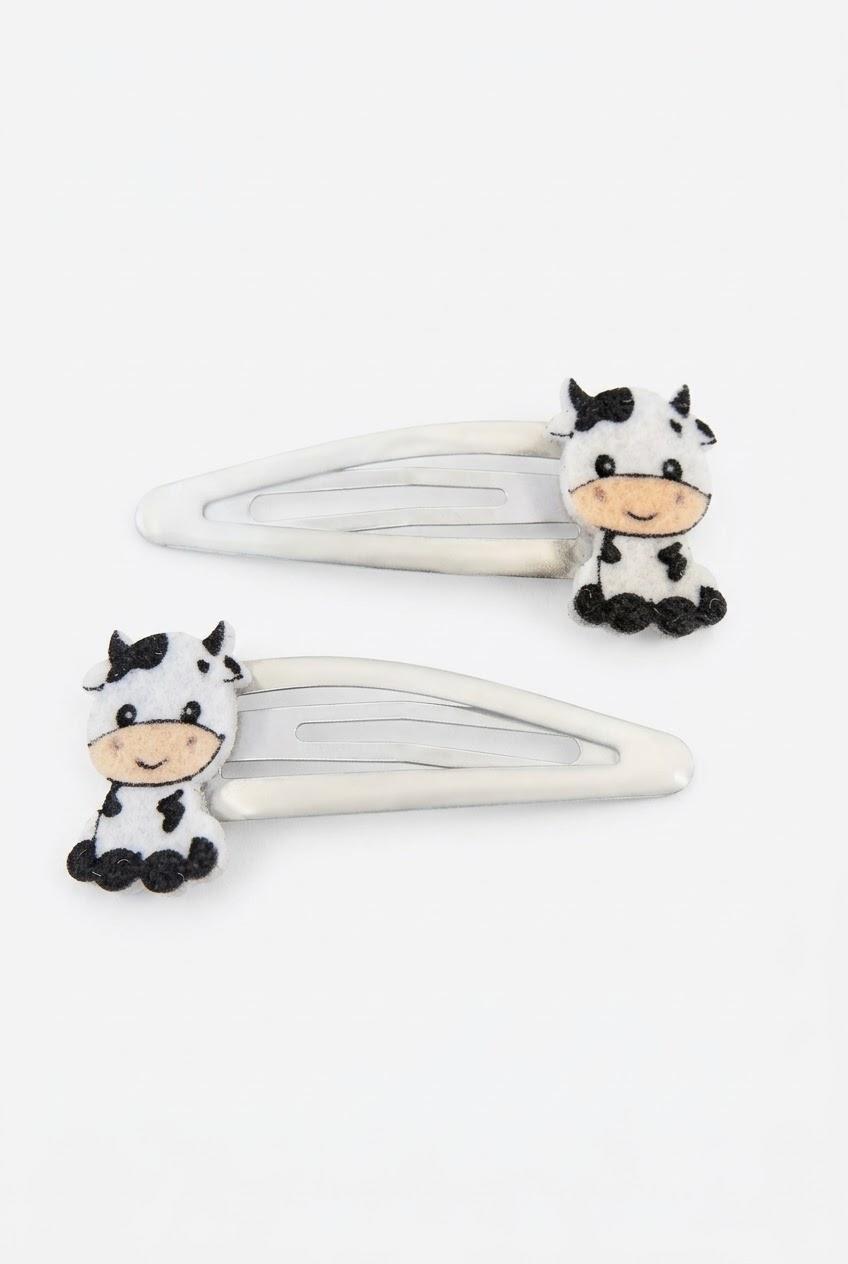 Inca Set 2 Clips 5 cms Vaquita Blanco 44348