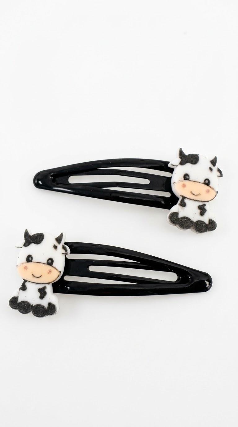 Inca Set 2 Clips 5 cms Vaquita Negro 44348