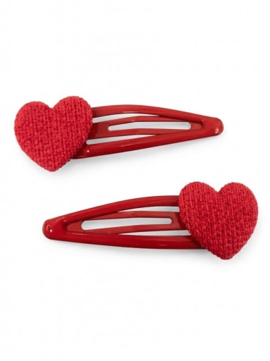 Inca Set 2 Clips 5 cms Corazón Tela Rojo 44339 [0]