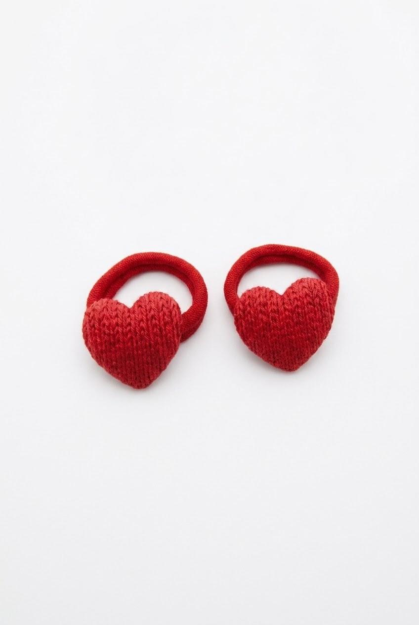Inca Set 2 Gomas Grandes Corazón Tela Rojo 44340