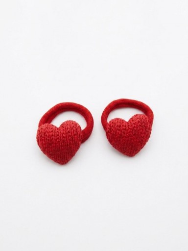 Inca Set 2 Gomas Grandes  Corazón Tela Rojo 44340 [0]