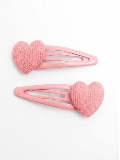 Inca Set 2 Clips 5 cms Corazón Tela Rosa 44339 [0]