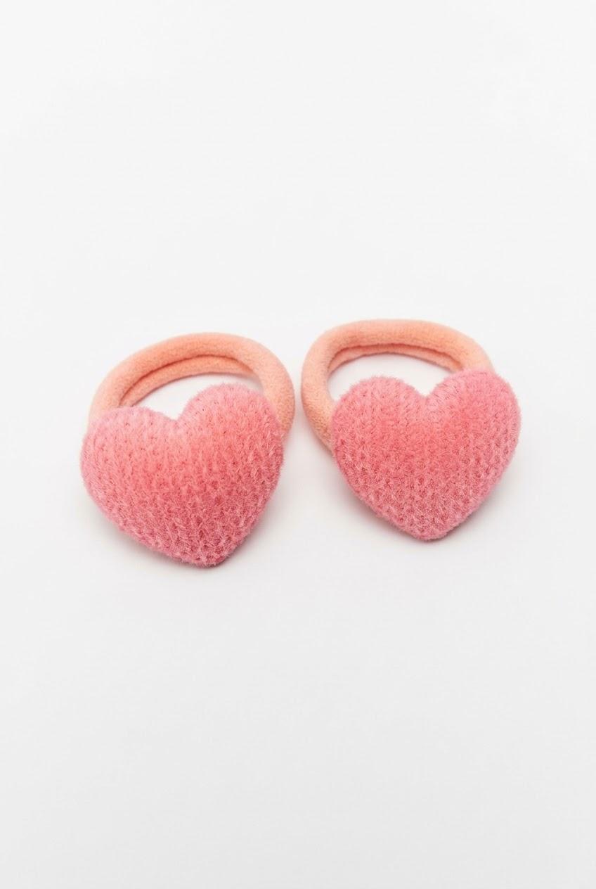 Inca Set 2 Gomas Grandes Corazón Tela Rosa 44340