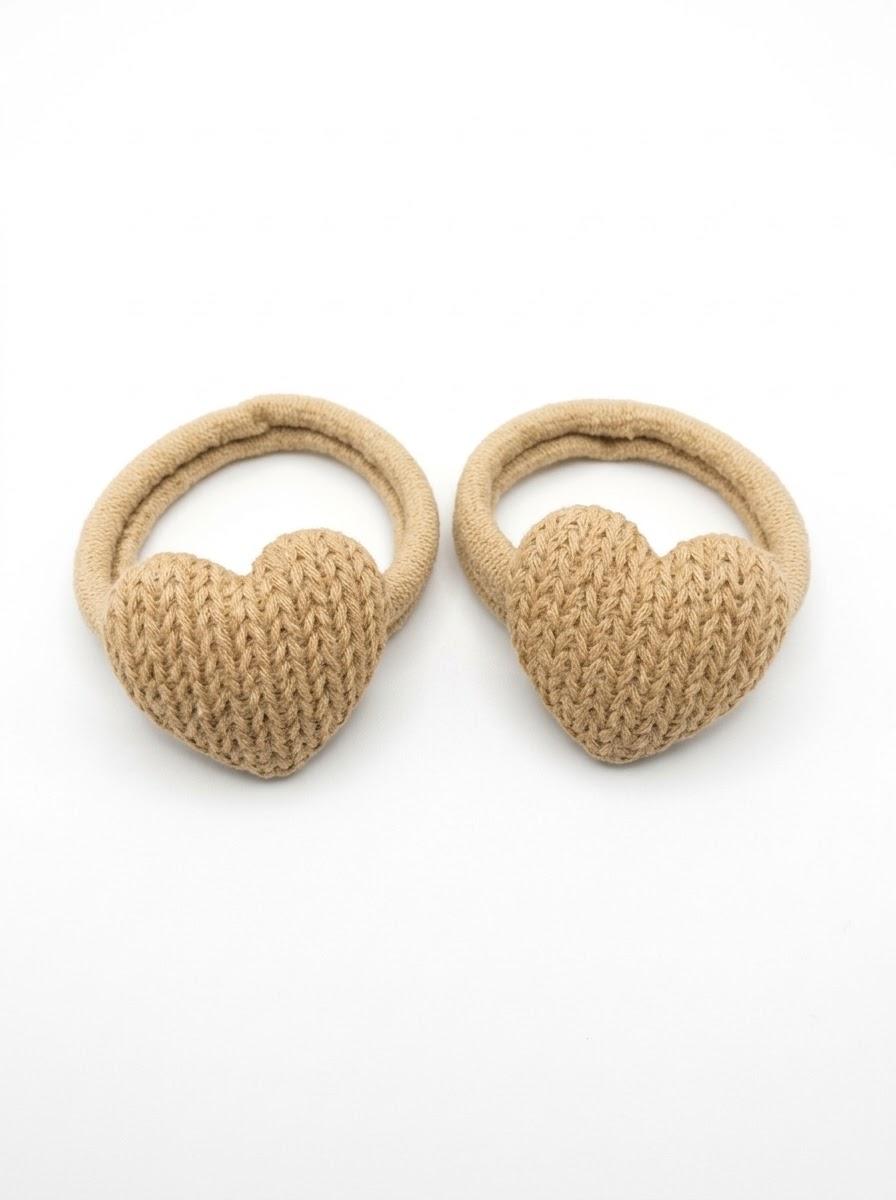 Inca Set 2 Gomas Grandes Corazón Tela Camel 44340