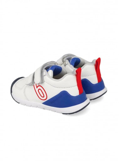Biomecanics Deportivos Piel Bebe Blanco Azul Logo Rojo 261136-A825 [2]