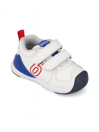 Biomecanics Deportivos Piel Bebe Blanco Azul Logo Rojo 261136-A825 [1]