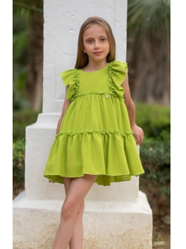 Vera by Nekenia vestido infantil pistacho volantes 25VV08