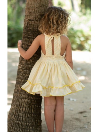 Vera by Nekenia vestido infantil tirantes rayas amarillo sisa americana 25VV06 [1]