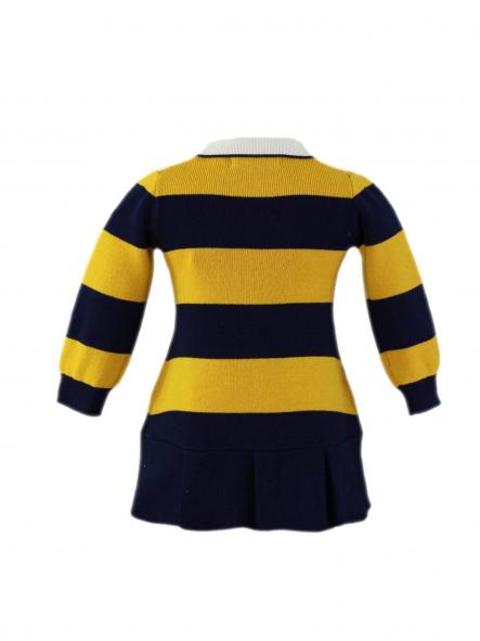 Miranda vestido Infantil manga larga polo rayas amarillo y marino 1209/V [1]