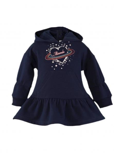 Miranda vestido bebe infantil marino capucha corazon y estrellas  0362/V