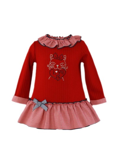 Miranda vestido bebe rojo canale falda cuadro vichy 0501/V [0]