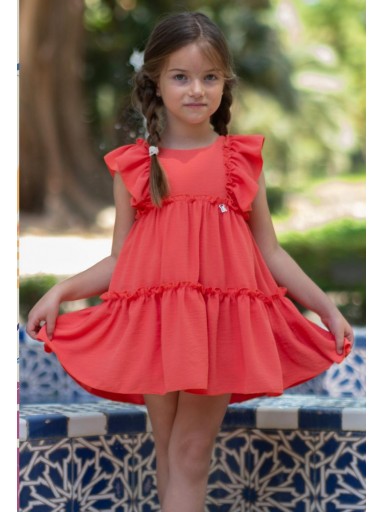 Vera by Nekenia vestido infantil coral volantes 25VV08