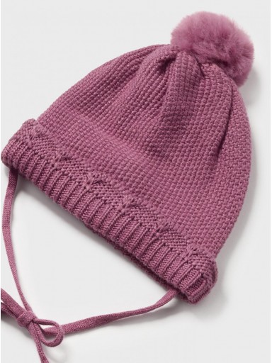 Mayoral Abrigo tricot y gorro 02404-093 Berenjena [3]