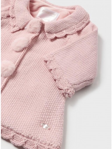 Mayoral Abrigo tricot y gorro 02404-094 Rosa Baby [2]