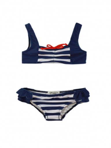 Miranda Bikini Infantil Rayas Marino Cadera Logo 035/0422/BI