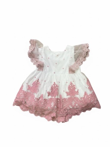 Nekenia Vestido Bebé Vuelo Ceremonia Tul Bodoques Bordado Floral Verde Volante Mangas 2321022