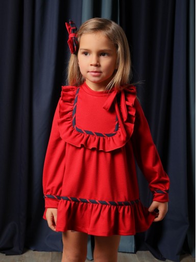 Basmarti Vestido Infantil Rojo  Vivos Rayas Marino Lazada Cumbre Vieja 82050