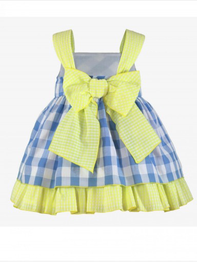 Miranda vestido infantil  cuadros azules  volante cuadro amarillo "Aquila" 0622/V [3]