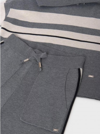 Mayoral Conjunto pantalón tricot capucha 14-07555-021 Titanio [1]