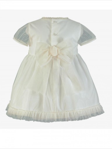 Miranda vestido infantil beige delantero tul bordado "Pegasus" 0222/V [3]