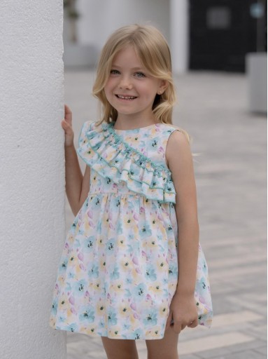 Miranda Vestido Infantil Estampado Volante Asimétrico "Mimosa" 0612/V [4]