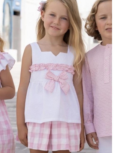 Miranda Conjunto Infantil Top Tirantes Falda Cuadros "Violeta" 0602/2F [2]