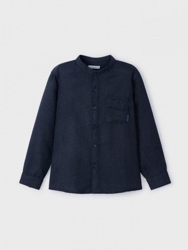 Mayoral Camisa M/L cuello Mao 14-04111-041 Marino