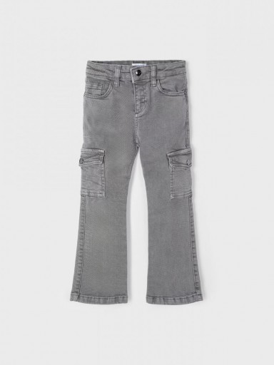 Mayoral Pantalón sarga cargo flare 14-04543-088 Sombra