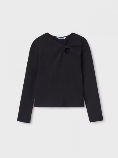 Mayoral Camiseta M/L canalé 14-07011-076 Negro