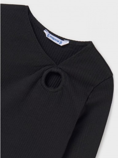 Mayoral Camiseta M/L canalé 14-07011-076 Negro [1]