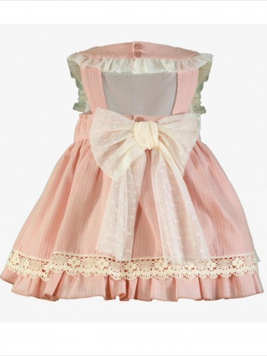 Miranda vestido infantil rosa palo flores de tul delantero "Camelopardalis"  0225/V [4]