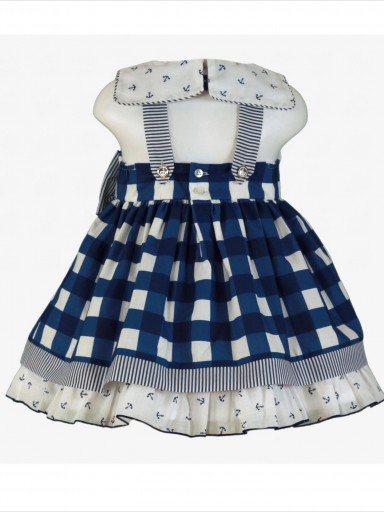 Miranda vestido infantil cuadros azules lazada rayas "Antlia" 0250/V [3]