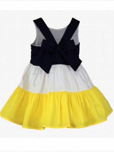 Miranda vestido infantil franjas marino, blanco y amarillo "Corvus" 0634/V [2]