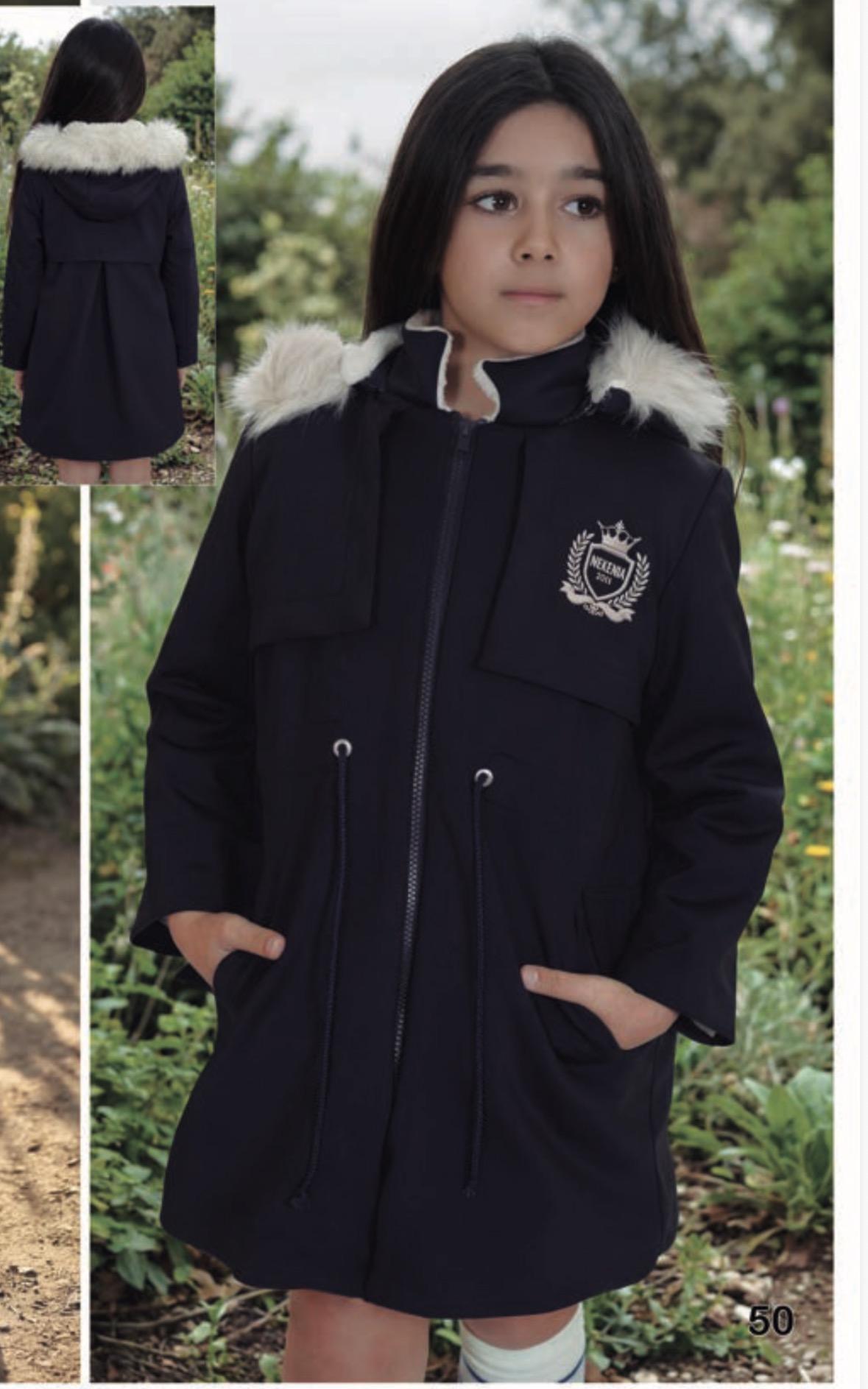 Nekenia Chaqueton Infantil Pelo Blanco Capucha Marino "Bruma" 2611705