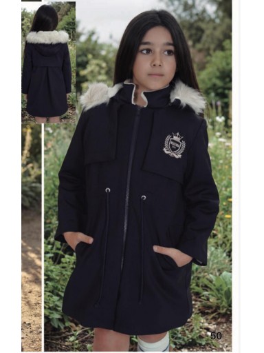  Nekenia Chaqueton Infantil  Pelo Blanco Capucha Marino "Bruma" 2611705 [0]