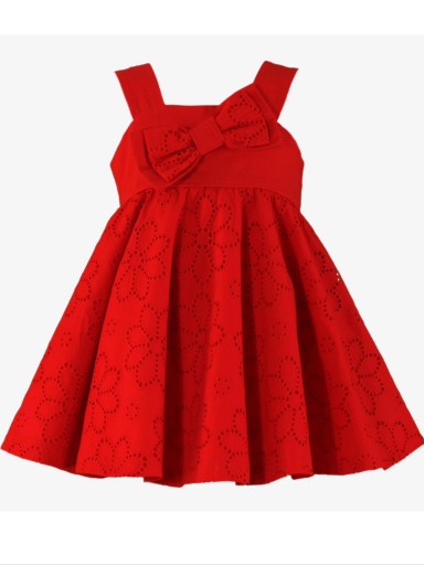 Miranda vestido infantil rojo flores perforadas lazada "Ave Fenix" 0600/V [1]