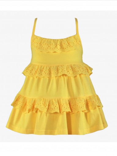 Miranda vestido infantil amarillo volantitos troquelados "Compas" 0417/V [3]