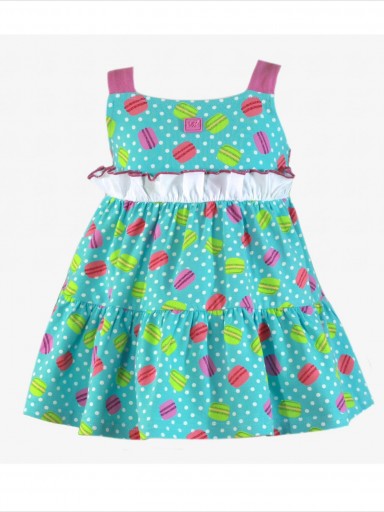 Miranda vestido infantil azul tirantes estampado macarons "Osa Menor" 0409/V